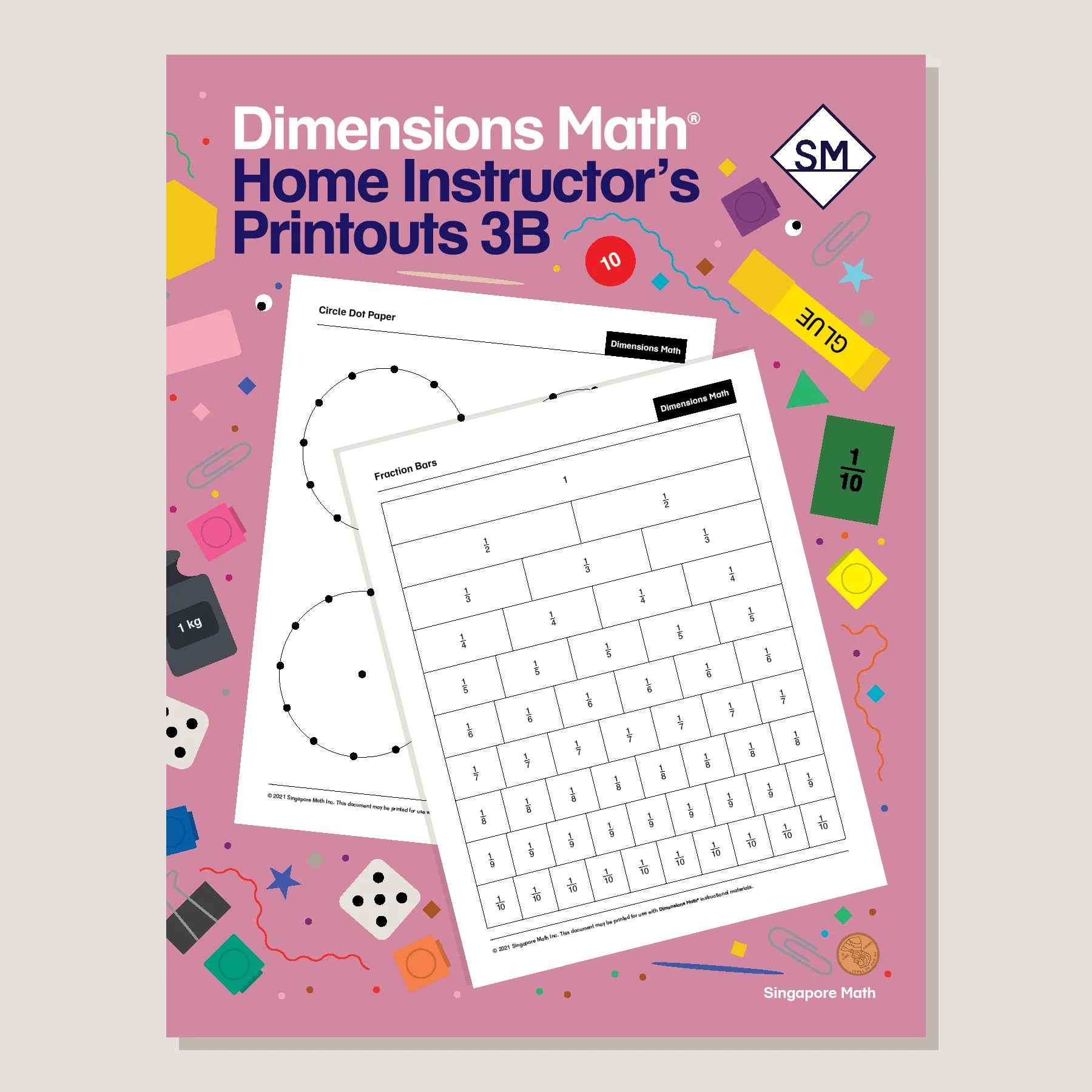 Dimensions Math Home Instructor's Printouts 3B - Blemished