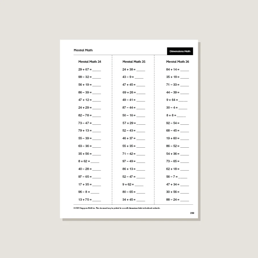 Dimensions Math Home Instructor's Printouts 1B - Blemished - Image 4