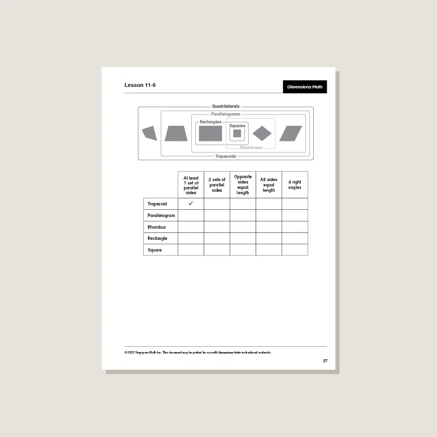 Dimensions Math Home Instructor's Printouts 5B - Image 3