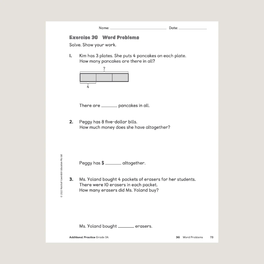 Primary Mathematics Additional Practice 3A (2022 Edition) - Blemished - Image 4