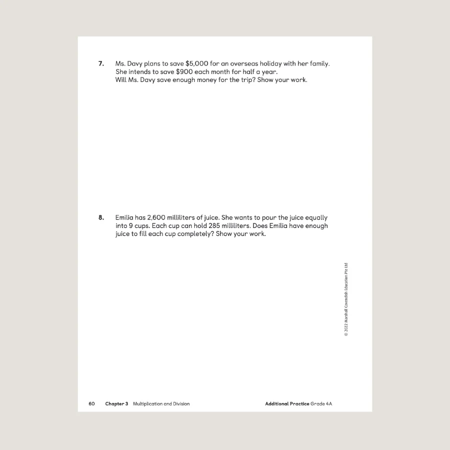 Primary Mathematics Additional Practice 4A (2022 Edition) - Blemished - Image 4