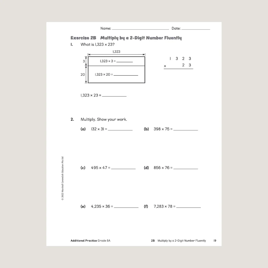 Primary Mathematics Additional Practice 5A (2022 Edition) - Blemished - Image 3