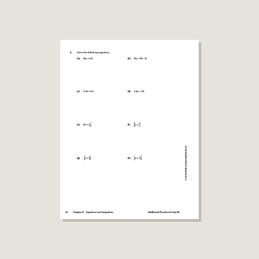 Primary Mathematics Additional Practice 6B (2022 Edition) - Blemished - Image 4