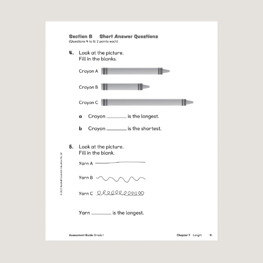 Primary Mathematics Assessment Guide Teacher Edition 1 (2022 Edition) - Image 4