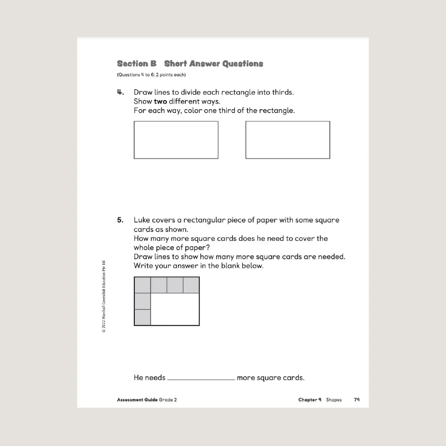 Primary Mathematics Assessment Guide Teacher Edition 2 (2022 Edition) - Blemished - Image 3
