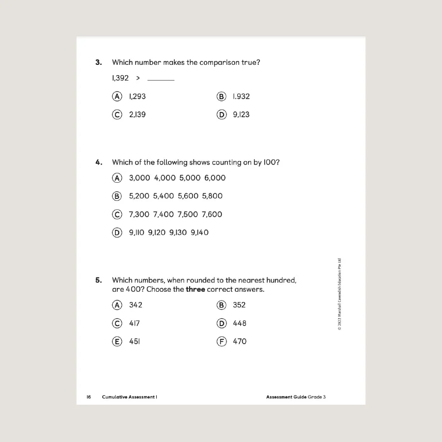 Primary Mathematics Assessment Guide Teacher Edition 3 (2022 Edition) - Image 3