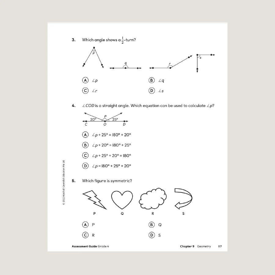 Primary Mathematics Assessment Guide Teacher Edition 4 (2022 Edition) - Blemished - Image 4