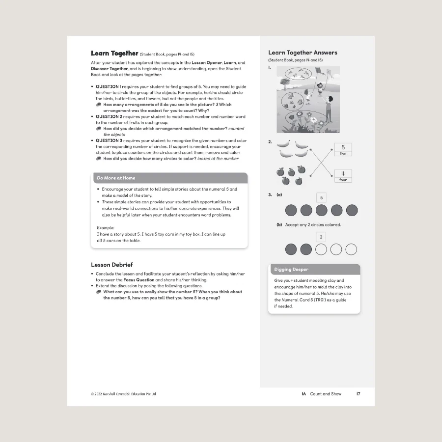 Primary Mathematics Home Instructor's Guide KA (2022 Edition) - Blemished - Image 3