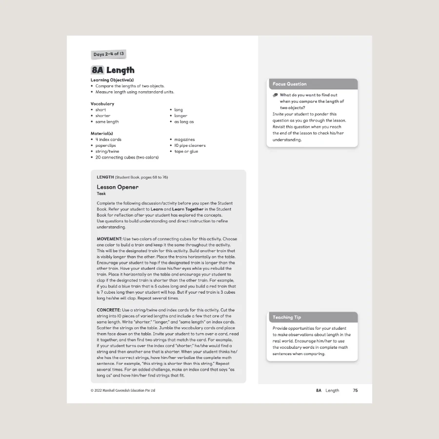 Primary Mathematics Home Instructor's Guide KB (2022 Edition) - Blemished - Image 3