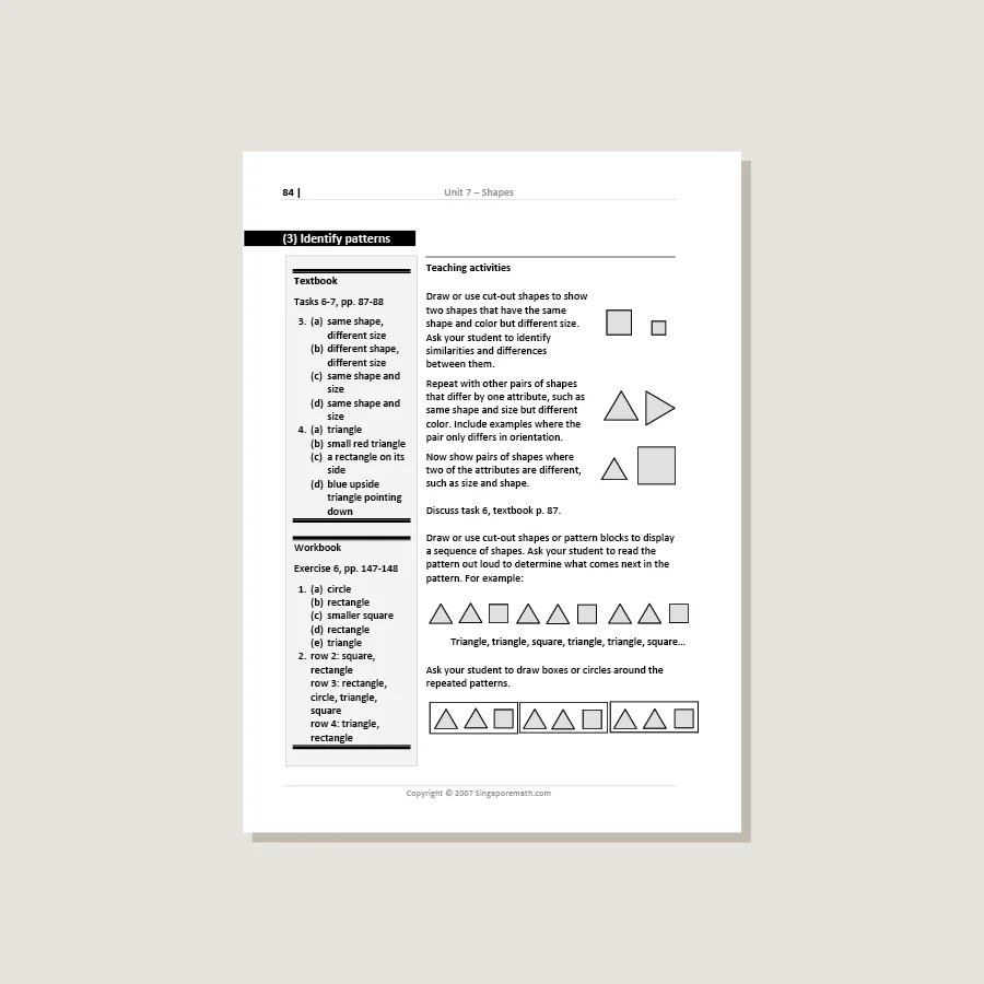 Primary Mathematics Standards Edition Home Instructor's Guide 1A - Image 4