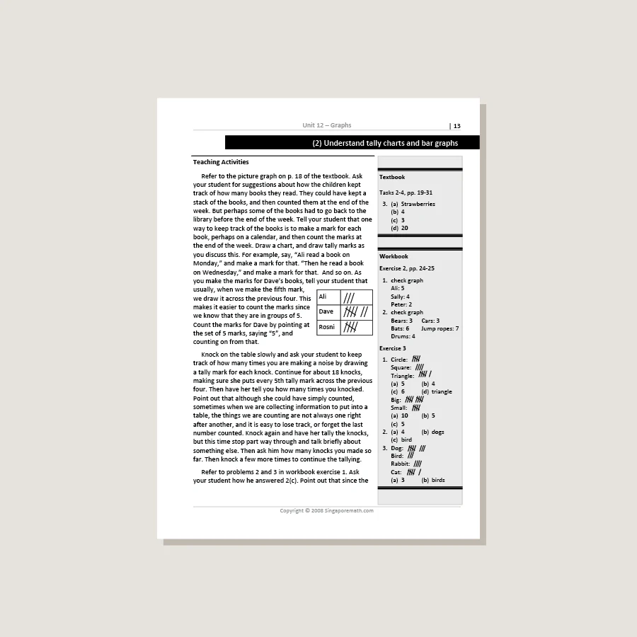 Primary Mathematics Standards Edition Home Instructor's Guide 1B - Image 3