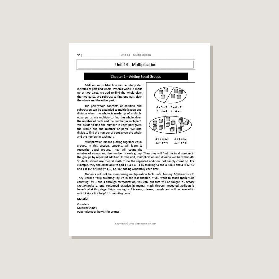 Primary Mathematics Standards Edition Home Instructor's Guide 1B - Image 4