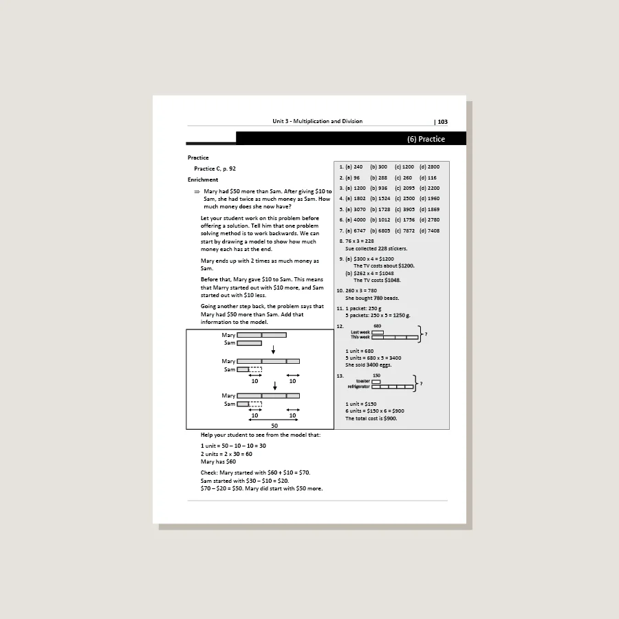 Primary Mathematics Standards Edition Home Instructor's Guide 3A - Blemished - Image 3