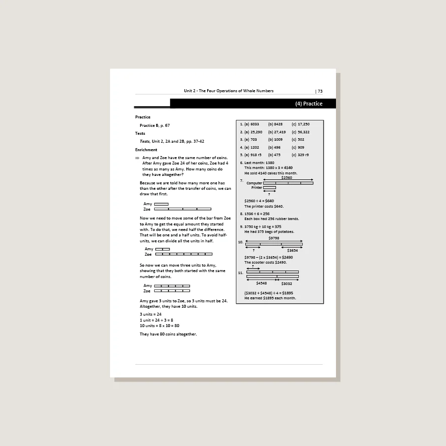 Primary Mathematics Standards Edition Home Instructor's Guide 4A - Blemished - Image 3