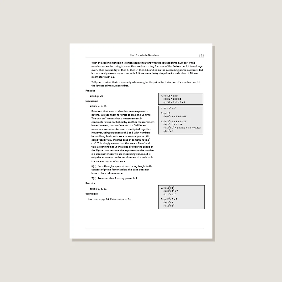 Primary Mathematics Standards Edition Home Instructor's Guide 5A - Blemished - Image 3