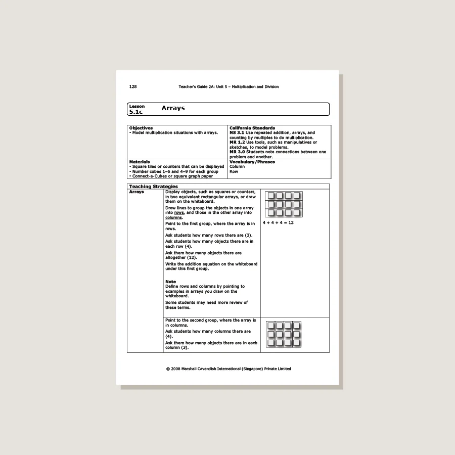 Primary Mathematics Standards Edition Teacher's Guide 2A - Image 2
