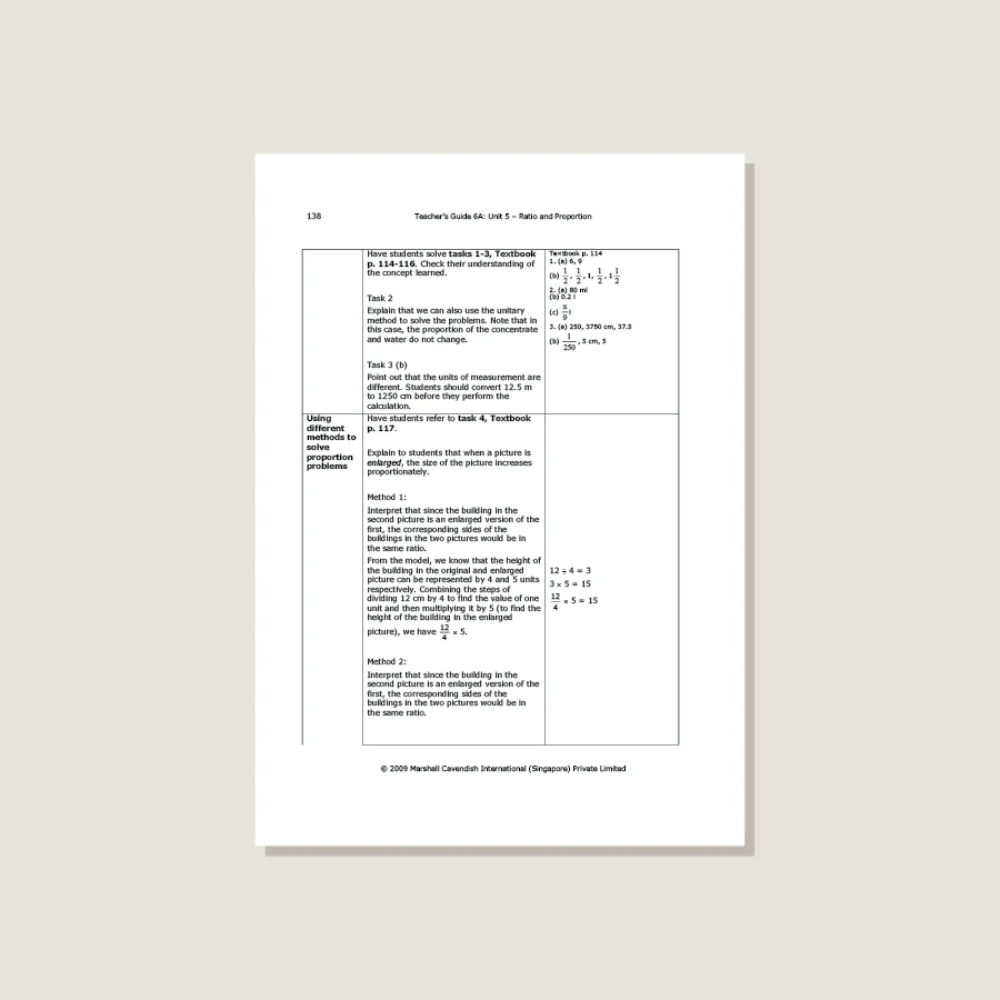 Primary Mathematics Standards Edition Teacher's Guide 6A - Blemished - Image 4