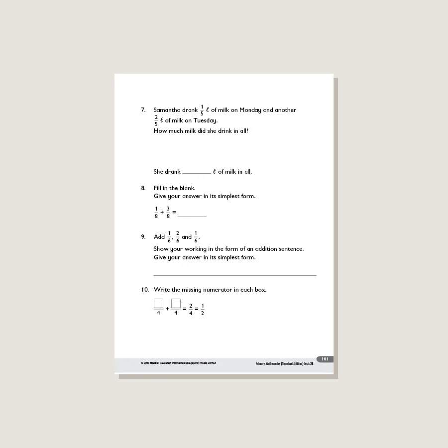 Primary Mathematics Standards Edition Tests 3B - Image 3