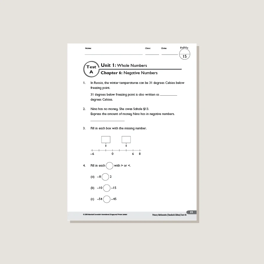 Primary Mathematics Standards Edition Tests 4A - Image 2