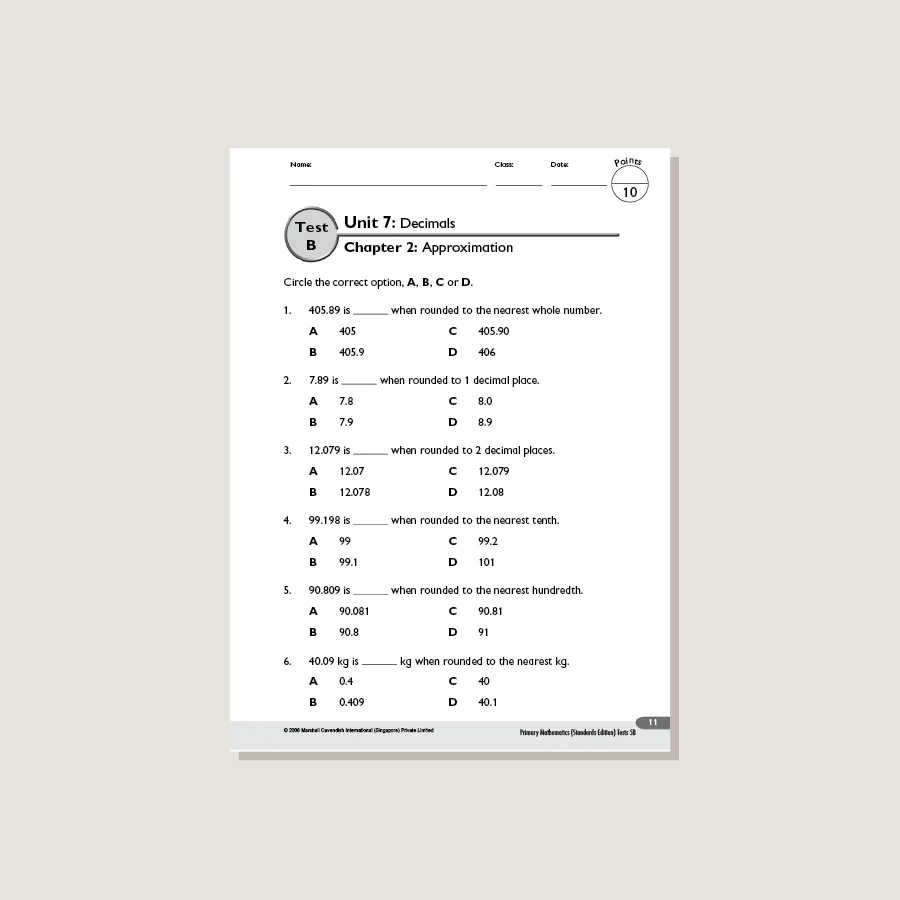 Primary Mathematics Standards Edition Tests 5B - Image 2