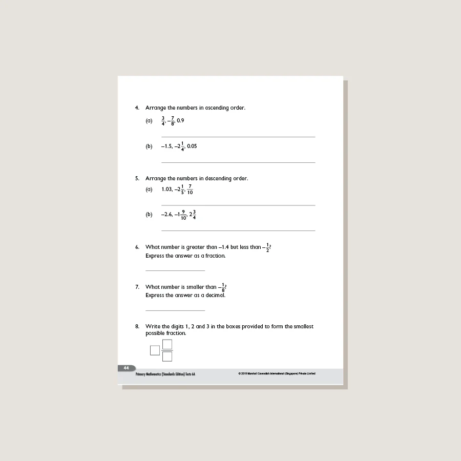 Primary Mathematics Standards Edition Tests 6A - Image 2