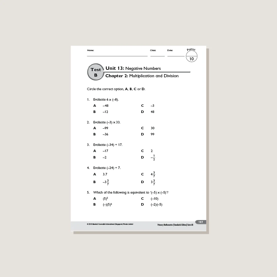 Primary Mathematics Standards Edition Tests 6B - Blemished - Image 4
