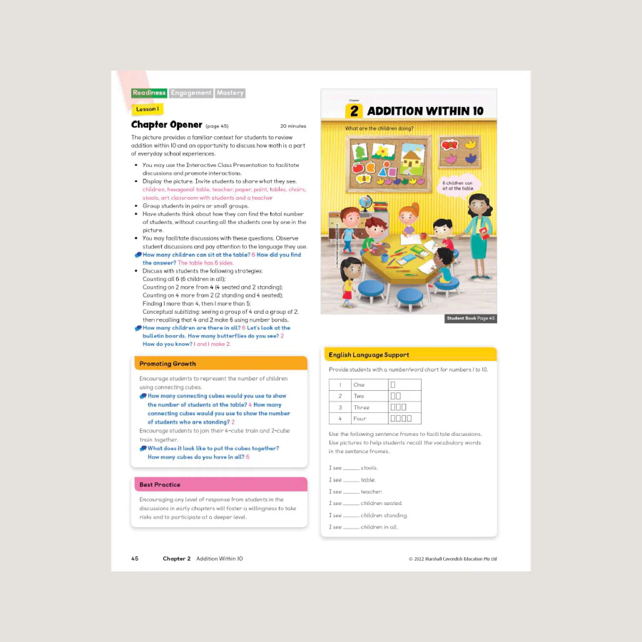 Primary Mathematics Teacher's Guide 1A (2022 Edition) - Blemished - Image 2