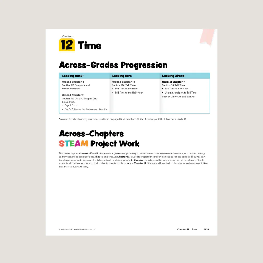 Primary Mathematics Teacher's Guide 1B (2022 Edition) - Image 2