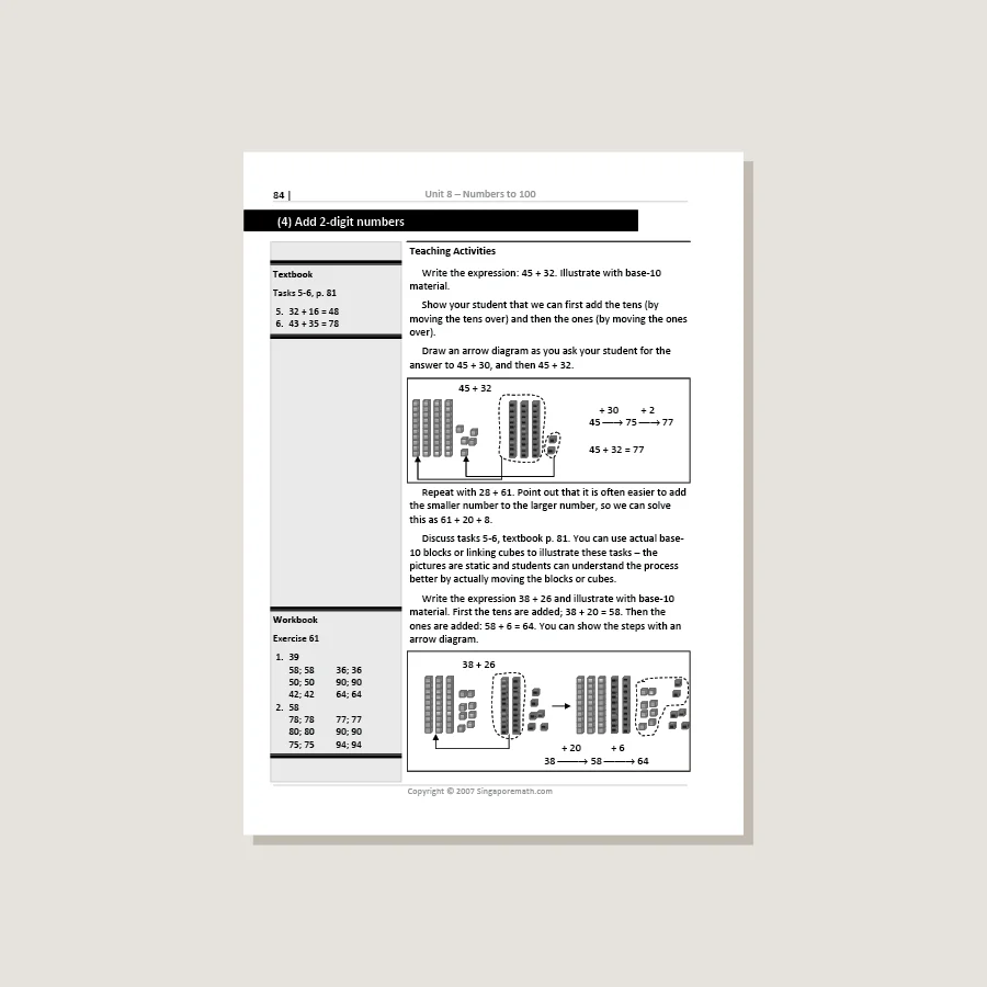 Primary Mathematics U.S. Edition Home Instructor's Guide 1B - Image 4