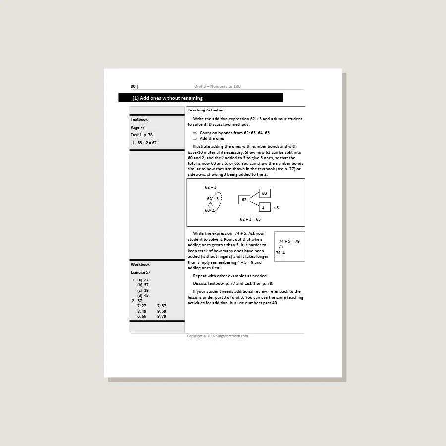 Primary Mathematics U.S. Edition Home Instructor's Guide 1B - Blemished - Image 3