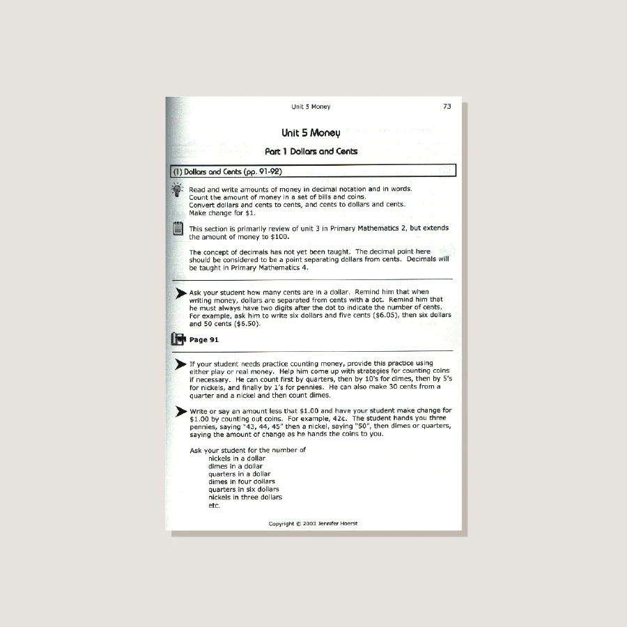 Primary Mathematics U.S. Edition Home Instructor's Guide 3A - Blemished - Image 3