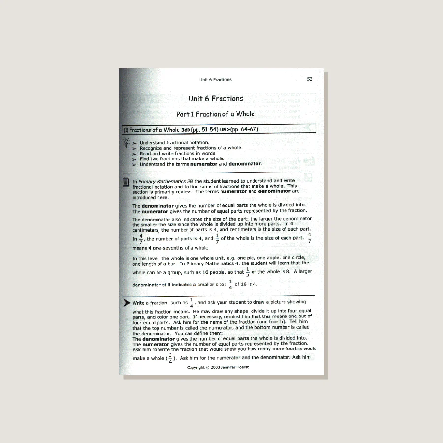 Primary Mathematics U.S. Edition Home Instructor's Guide 3B - Blemished - Image 3