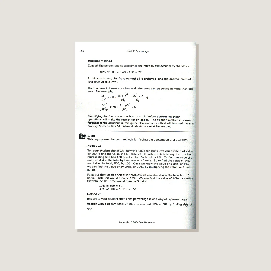 Primary Mathematics U.S. Edition Home Instructor's Guide 5B - Image 3