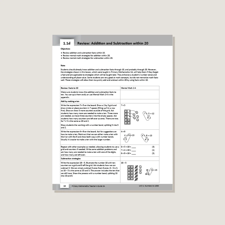 Primary Mathematics U.S. Edition Teacher's Guide 2A - Blemished - Image 2