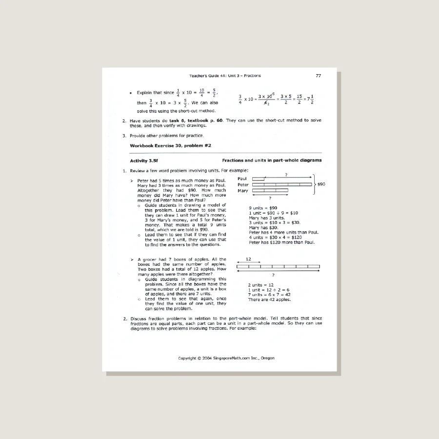 Primary Mathematics U.S. Edition Teacher's Guide 4A - Blemished - Image 4
