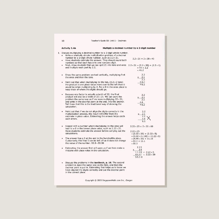 Primary Mathematics U.S. Edition Teacher's Guide 5B - Image 3
