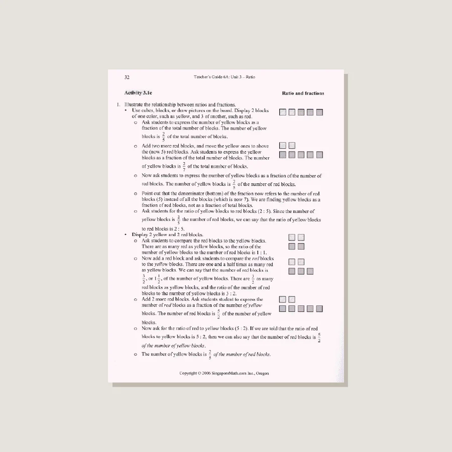 Primary Mathematics U.S. Edition Teacher's Guide 6A - Image 3