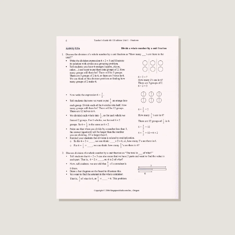 Primary Mathematics U.S. Edition Teacher's Guide 6B - Blemished - Image 4