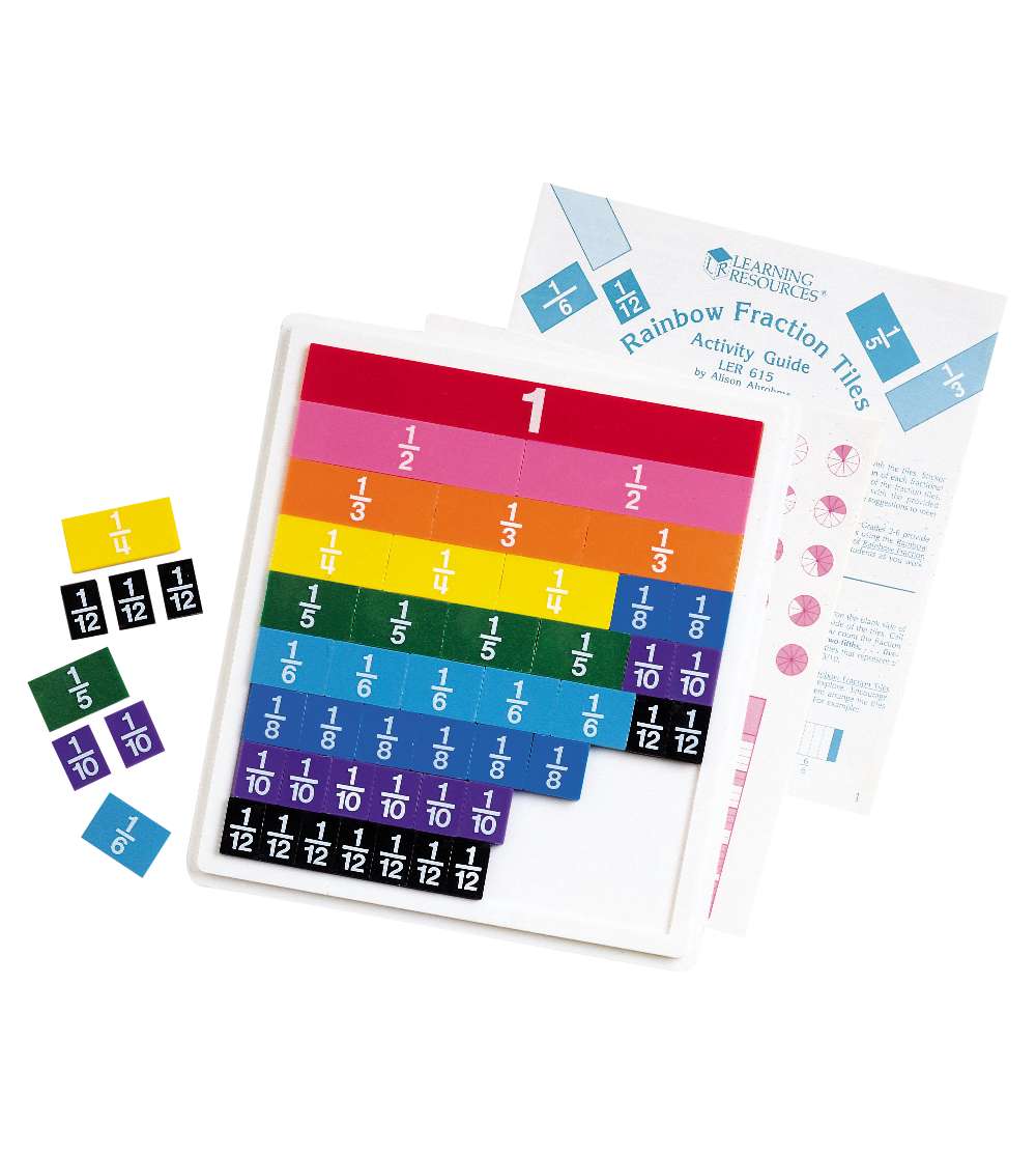 Rainbow Fraction Tiles with Tray